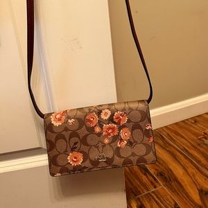 COACH floral wallet crossbody bag